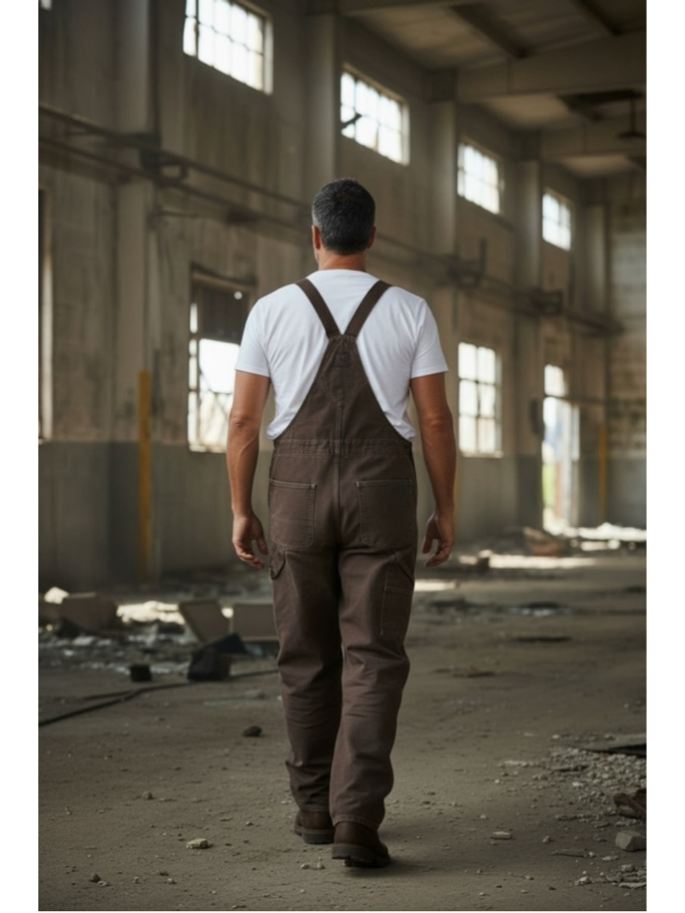 Men's Carhartt Overalls Waist 34 Brown Black Insulated - Picture 2 of 12